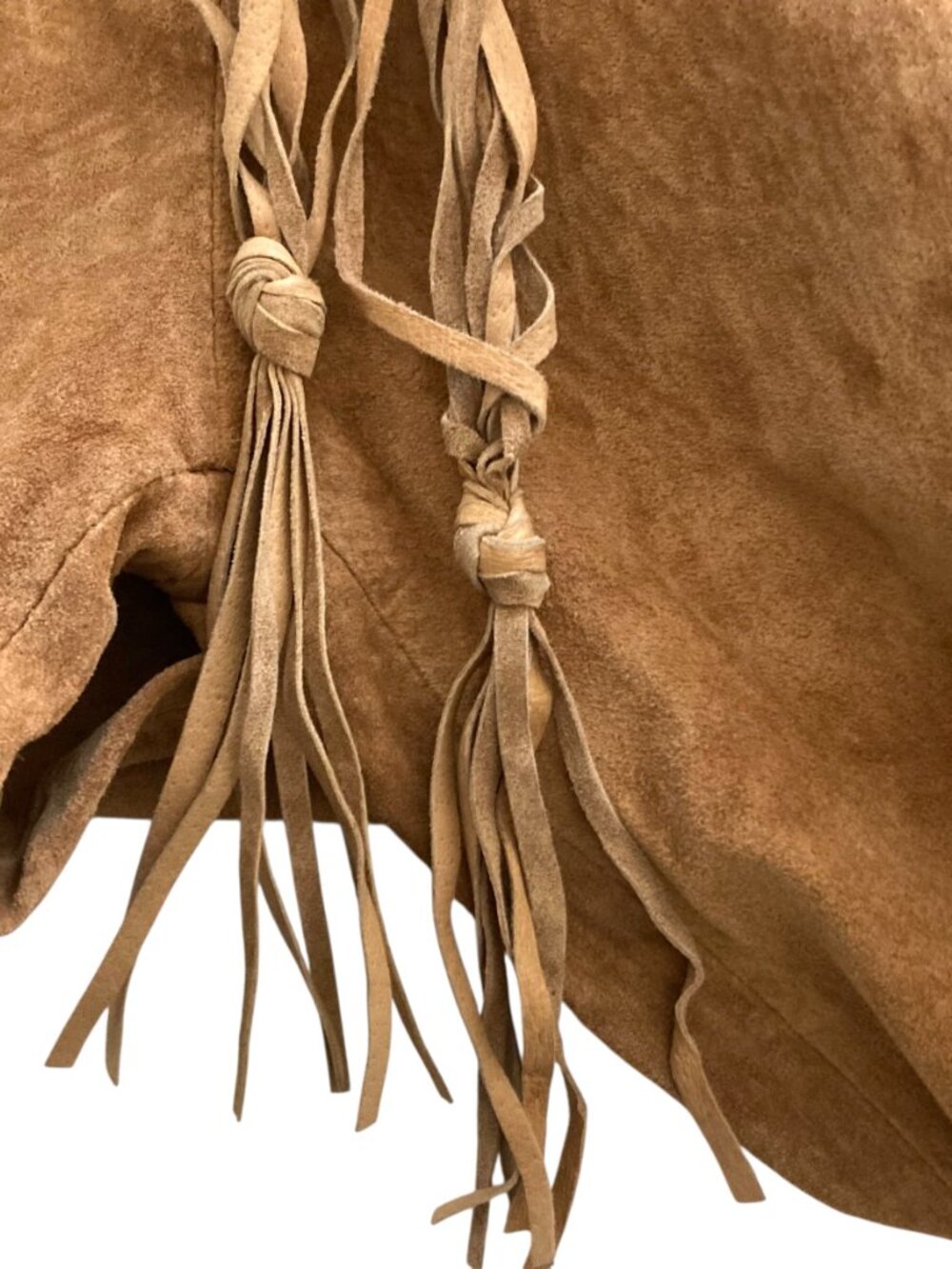 Vintage Arden B Suede Flared Snap Leg Low Rise Pants Fringed Belt Boho Western - Picture 5 of 9